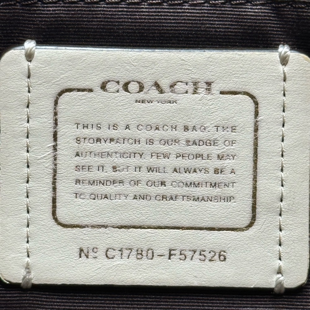 COACH Ava Tote Chalk Crossgrain Leather Handbag Gold tone accents‎ F57526 - Picture 5 of 7